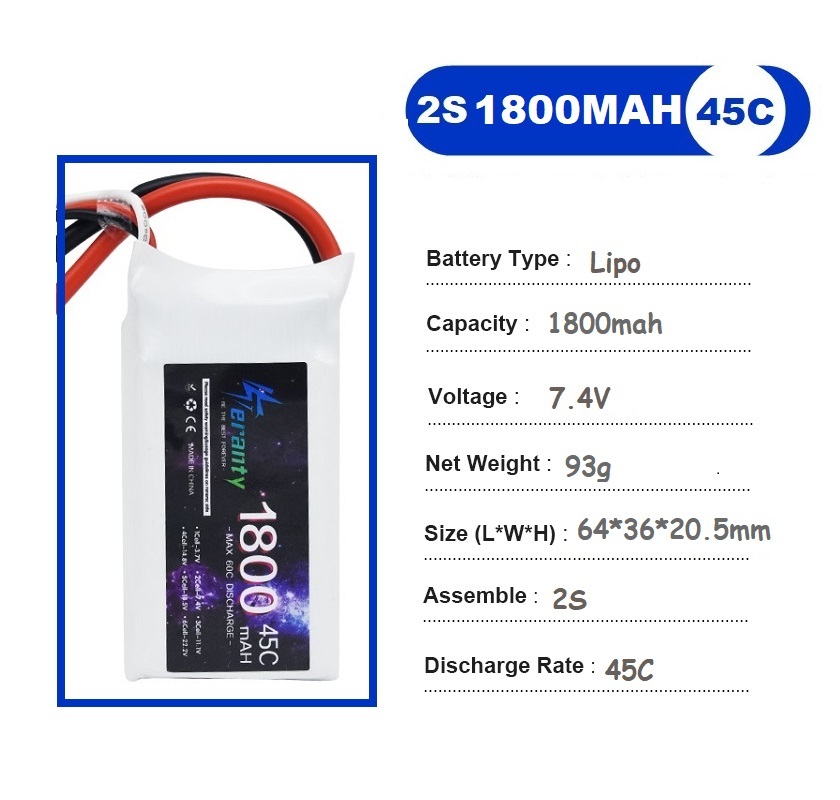 2PCS 7.4V Lipo 2S Battery 1500 - Drone Battery Lipo review and price