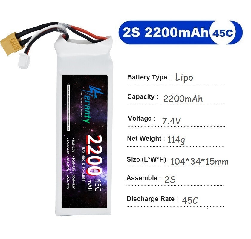 2PCS 7.4V Lipo 2S Battery 1500 - Drone Battery Lipo review and price